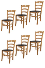 Cargar imagen en el visor de la galería, sedia in legno di faggio modello Cuore, robusta struttura in legno di faggio e seduta imbottita
