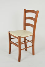 Załaduj obraz do przeglądarki galerii, Krzesło model Venice, solidna struktura z malowanego drewna bukowego, siedzisko ze sztucznej skóry lub tkaniny
