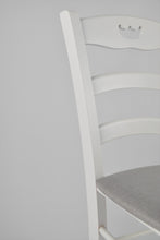 Cargar imagen en el visor de la galería, Laccato Bianco/Tessuto Grigio Perla/Set 6 sedie
