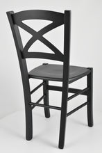Załaduj obraz do przeglądarki galerii, Krzesło model Cross, solidna struktura z drewna bukowego i siedzisko z litego drewna
