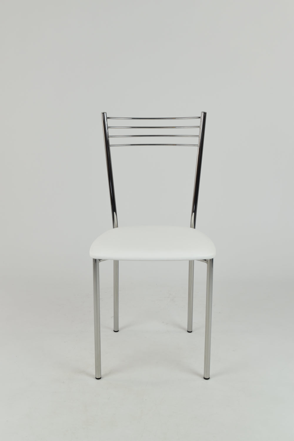 Tommychairs - Set 4 sedie modello Elena per cucina bar e sala da pranzo,  struttura in acciaio cromato e seduta in legno massello color rovere