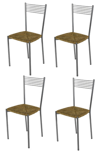 Paglia Vera/Set 4 sedie