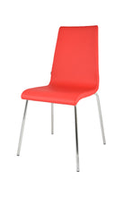 Cargar imagen en el visor de la galería, Juego de sillas Madrid con patas en acero cromado y asiento en madera multicapa, tapizado en polipiel color blanco
