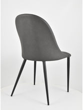 Carica l&#39;immagine nel visualizzatore di Gallery, Set sedie imbottite per cucina e sala da pranzo rivestite in finta pelle e gambe in ferro nero opaco
