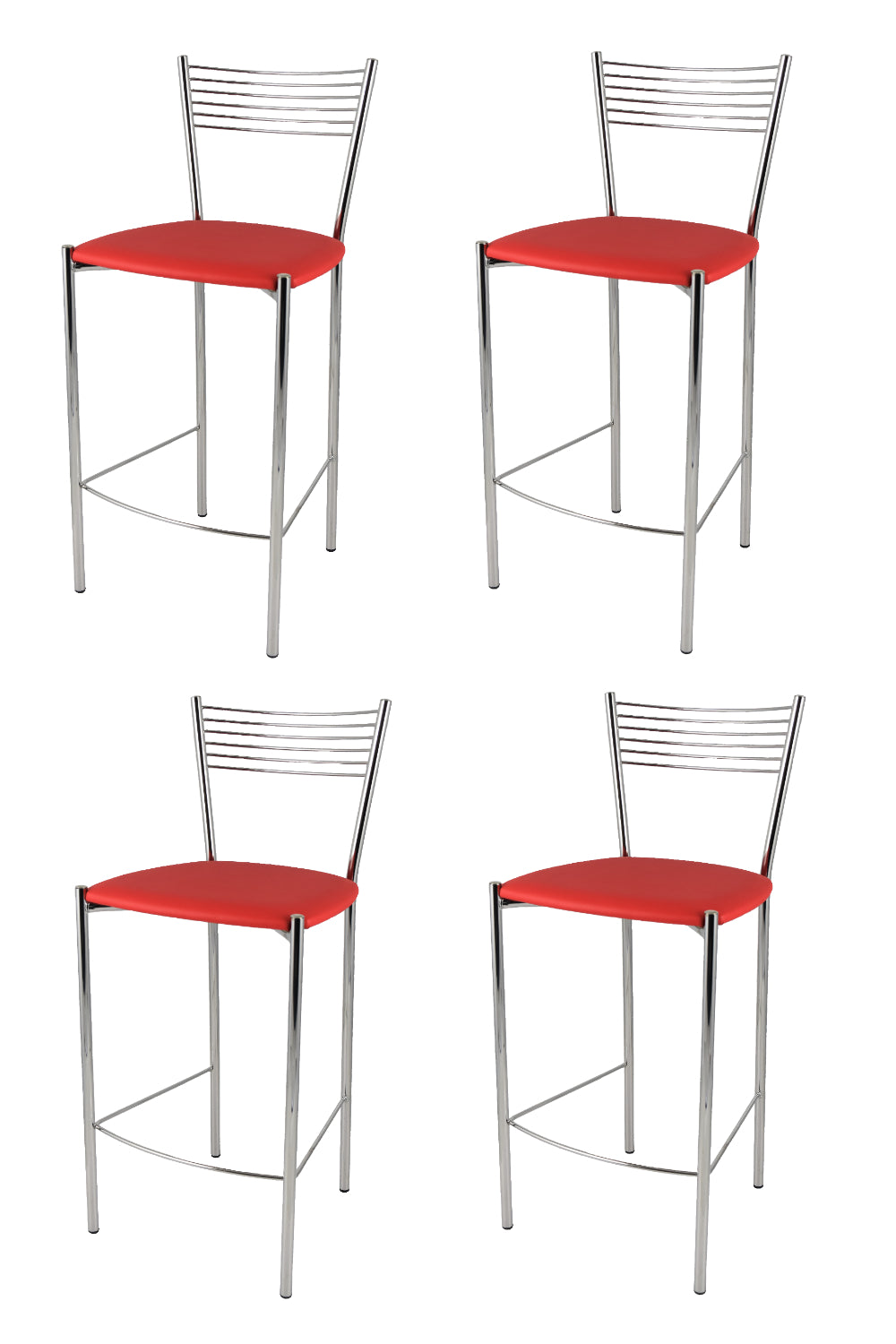 Finta Pelle Rosso/Set 4 sgabello