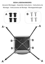 Carica l&#39;immagine nel visualizzatore di Gallery, Set sedie Lisbona con scocca in multistrato imbottita e rivestita in tessuto grigio perla e basamento in tubo d&#39;acciaio
